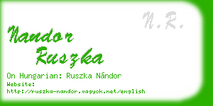nandor ruszka business card