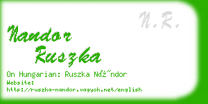 nandor ruszka business card